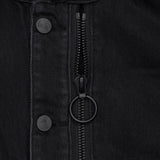 BLACK LOOSE FIT CROPPED DENIM JACKET code 20003