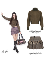 Leopard sweet frill skirt