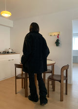 WARM SHIRRING BOOTS CUT PANTS