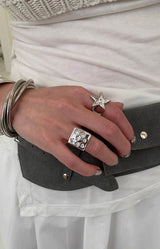 Cubic DOT silver ring SET