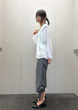Slacks Side Ribbon Relaxed Fit Capri Pants 2color