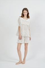 ULLALA PAJAMA Lili Short-sleeve Two-piece  Ivory[24151WTSSN]