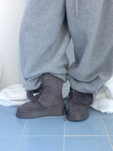 Suede Rabbit Fur Boots
