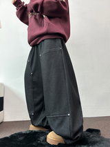 MINK🐻🧸RIVET STRING LONG WIDE PANTS 💙🖤2COLOR