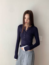 べーススパンデックスラウンドロングスリーブTシャツ