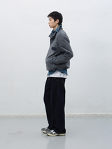 soft high neck fleece anorak set - charcoal       