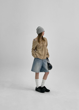 [B-DENIM] エッセンシャルハーフショーツ 040