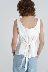 Eyelet button blouse_ivory