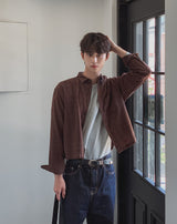 Roozen Check Pocket Long Sleeve Shirt