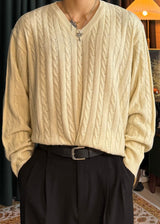 Pretzel V-neck knit 6COLOR