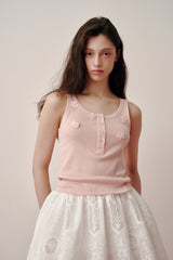 Beads Lip Sleeveless (Cream)