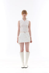 JOSEE HALF ZIP-UP / WHITE