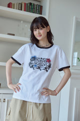 26SS★ スタンプクラブリンガー半袖Tシャツ