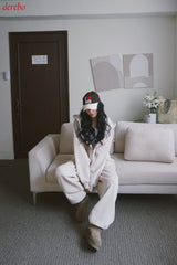 Napping Thick Soft Hooded Zip-Up Set
