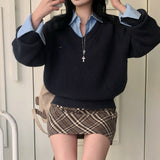 [BELLIDE MADE] キンシャモヘアVネックルーズフィットニット