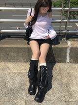 26SS★ [MADE/Knit + Sleeveless Set] レチロールアップシースルーニットノースリーブセット
