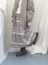 Hazel latte checkered skirt