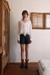 Open sheer blouse_ivory