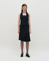 DOZI - Pinched Stripe Skirt _ BLACK