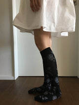 Retro Rose Knee Socks (2color)