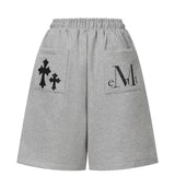 ピストルバックレザーダブルクロスバミューダパンツユニセックス(2COLOR)