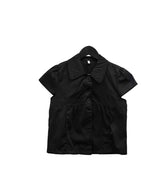 Trench Button Crop Short Sleeve Shirt Jacket