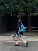 aqua blue dot bag