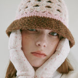 シェルクロシェットハット (Pink & Brown)