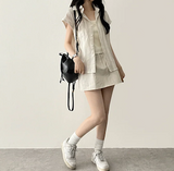 Lipo Pintuck Belt Set Banding Miniskirt