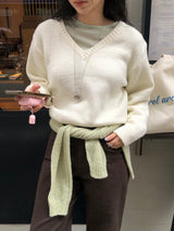 [MADE] フィフティウールVネックニット