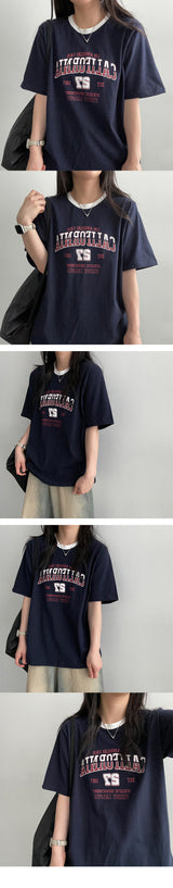 Entak カラーリングラウンド半袖Tシャツ