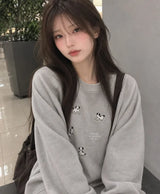 26FW★ハッピー パピー パッチ ピグメント ラグラン スウェットシャツ