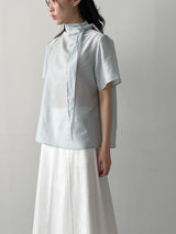 Stitched Cotton Flare Long Skirt