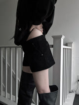 corduroy rivet short pants