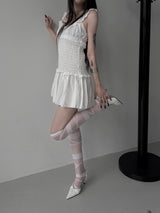 smocked frill mini one-piece