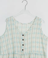 26SS★ [BAONHAUS] Korine Flower Shirring Sleeveless Blouse