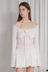 ROSE CORSAGE BOLERO white