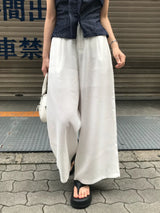ミル バック バンディング ワイド ピンタック ロング パンツ