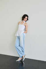 AZURE WIDE DENIM PANTS / SKY BLUE