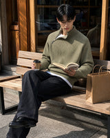 (UNISEX) ショルダー ハーフ ジップアップ ラグラン ニット