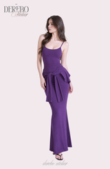 Violet Sleeveless Long Dress Cardigan Set (LONG)