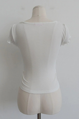RUFFLE-TRIM RIBBED BABY TEE (4COLORS!)