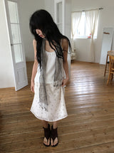 Chinatsu ribbon shirring sleeveless