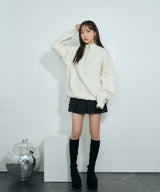 UNISEX モノグラムハーフジップニット