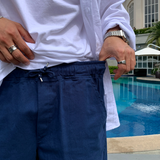 Liu Washing Cotton Banding Shorts