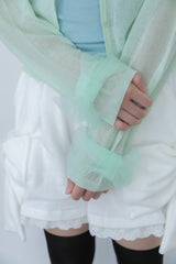 ribbon sleeve cardigan(mint)