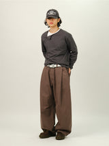 LOOR サイドヘンリーネッククロップロングスリーブ