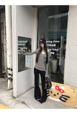 ストライプスリムラインロングTシャツ