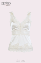 Silk lingerie lace sleeveless top