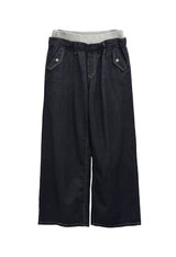 Sagging Non-Faded Raw Denim Pants